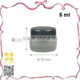 5ml Chic Silver Plastic Cap Refillable Matte Glass Jar thumbnail-2