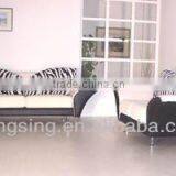 American Modern Black and White Striped Leather Fabric Sofa