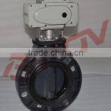 Wafer Type Plastic Upvc 24v on off Electric Pipe Butterfly Valve thumbnail-2