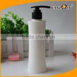 200ml Waist Shaped White Lotion Bottle With Black Pump thumbnail-2