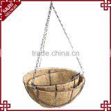 S&D New Design Garden Decoration Wire Hanging Basket Flower Pot With Coco Liner