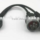 Deutsch Splitter Y Cable, OBD2 16pin Female to 2pcs J1708 6pin Cable Connector