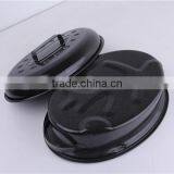 Best Kitchen Tool Oval Enamel Microwave Baking Pan With Lid thumbnail-2