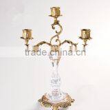 Italian Style Home Decorative Candlestick, Classical Brass With Crystal Candleholder (BF01-0248) thumbnail-3