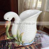 Ceramic Flower Vase Decoration White Swan Vase thumbnail-4