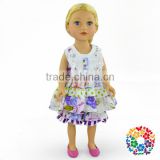 hot sale girls and 18" dolls matching clothes adorable vintage dress with ruffle capris pants outfit set