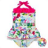 Girls Summer Swimming Outfits Strape Floral Plus Size Ruffle Wholesale Swimwear thumbnail-5