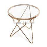 Rose Gold Metal Stainless Steel Frame With Glass-top Round End Table thumbnail-2