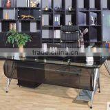 Tempered Glass Desk,glass Desk Partition,modern Glass Steel Office Desk thumbnail-1