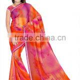 Flower Printed Saree in Different Color thumbnail-1