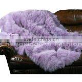 CX-D-123 Home Decora Patchwork Fox Fur Throw Blanket thumbnail-4