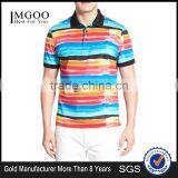 Mgoo Fashion Custom Made Design Colorful Men Stripe Polo Shirt With Short Sleeve Casual Outwear With American Sizes thumbnail-1