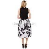MGOO High Quality Imported Women White Umbrella Skirt With Floral Print High Waist Street Style 15146A368 thumbnail-5