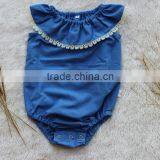 Cute Baby Plain Romper Lace Boarding Toddler Jumpsuit Wholesale Baby Clothes thumbnail-2