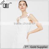 2017 Hot Style Women off Shoulder Sexy Short Square Neckline Bow Linen Dress thumbnail-1