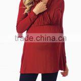 RED LONG SLEEVE MATERNITY/NURSING TOP thumbnail-4