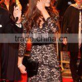 2016 Elegant Long Sleeve Women Dresses Sexy Lace V-Neck Evening Party Dress For OEM thumbnail-5