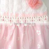 100% Cotton Short Sleeve Summer Lace Flower Baby Dress thumbnail-5