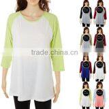 LOW MOQ 3/4 Sleeve Women Shirt thumbnail-5