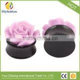 Hot Sell Colorful Rose Flower Acrylic Ear Plug Body Piercing thumbnail-2
