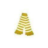 Girls Neon Yellow Striped Knitted Polyester 3D Embroidery Yoga Five Toe Socks thumbnail-1