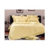 Curly Grass Yellow Luxury Bed Sets Silk Jacquard Comfortable With Good Texture
