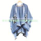 Latest Design Ladies Scarf/shawl Pashmina Natural Rex Rabbit Fur Poncho With Big Fox Collar Trim thumbnail-4