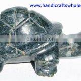 Carved Mini Long Necked Turtle Jade Figurine - Handmade Sculpture Collectible - Home craft - Unique Stone Statue Handcrafted Art