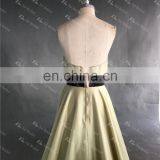 LN146 Real Sample 2016 Fashion Golden Belt Unique Neckline Olive Green Taffeta Wholesale Maxi Evening Dress thumbnail-6