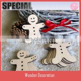 10 Wooden Christmas GINGERBREAD MEN Blank Craft Shapes Hanging Decorations