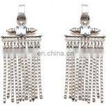 Punk Fashion Rivet Vintage Enthic Bohemia Metal Chain Drop Dangle Tassel Earrings Antique Gold Silver Statement Jewelry thumbnail-3