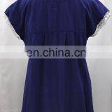 Handcrafted Tunic Multi Embroidered Mexican Stylish Dress 100% Cotton Blue Fabric Tunic For Girl's Colored Tunic thumbnail-2