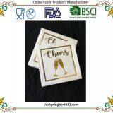 3-Ply, Pack of 50 Party Decorative Paper Napkins 6.5x6.5 Inch Color Printed With Gold Foil Cocktail Luncheon Napkins thumbnail-2