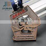 Jiabo Zinc Alloy Antique Bronze Metal Triathlon Medal for Wholesale