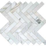 Calacatta Gold Herringbone Backsplash Mosaic thumbnail-2
