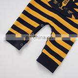 Yellow and Black Plaid Pattern Full Sleeve Cute Animal Pattern Jumpsuit Baby Boy Daily Wear Romper Wholesale thumbnail-6