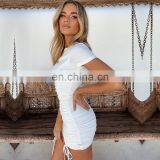 2020 New Arrivals Women Sexy Party Dresses Ladies Pleated Bodycon Bandage Club Dress Women Mini Sexy Dresses thumbnail-2