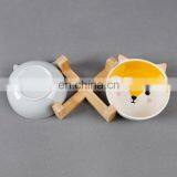 Wholesale Japan Style Printed White Custom Marble Ceramic Cat Pet Dog Bowl thumbnail-4