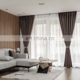 Wholesale custom environmental flame retardant waterproof functional fabric commercial family use brown grey blackout curtains