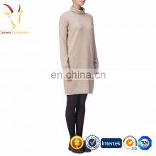 Beautiful Fashion Turtleneck Long Cashmere Sweater Dress thumbnail-2