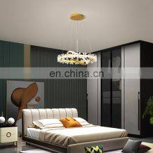 Simple Luxury Chandelier Gold Modern Ceiling Hanging Light Crystal Circle Pendant Light for Hotel Living Room thumbnail-5