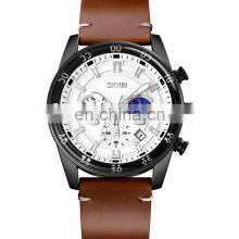 Custom Logo 9249 SKMEI Luxury Men Watch Leather Band Wholesale Fashion Wristwatch Quartz Time Piece Waterproof thumbnail-5