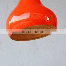 Orange Spun Bamboo Lamp Pendant Bohemian Coiled Ceiling Light Decor thumbnail-2