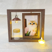 Rotatable Solid Wood Photo Frame Postcard Photo Frame Pet Memorial Photo Frame Suitable for Desktop Decoration thumbnail-1