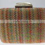 bestuiful woven fabric knitted pu clutch bag newest ladies handbags in stock