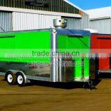 Green Biaxial Food TruckMobile Kitchen Tail Gate Food Vending Concession Trailer thumbnail-1