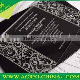 Customized Design Clear Acrylic Wedding Invitations With White Screen Painting, Fashion Plexiglass Invitations for Birthday Gift