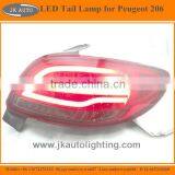 New Arrival High Quality LED Tail Lamp for Peugeot 206 Hot Selling Super Bright LED Tail Lights for Peugeot 206 LED Rear Lights