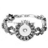 2016 Newest Design Vintage Chain Crytal 18mm Ginger Snap Button Bracelet Pulseras Snap Bracelets