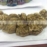 Rectangle Geode Crystal Electronic-plated Pendant Different Color Wine Pink/blue/ Golden Silver/fantasy thumbnail-5